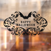 Damask Glam Bat Happy Halloween Raamsticker (Vel 2)