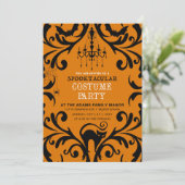 Damask Glam Halloween Costume Party Invitation (Debout devant)