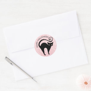 Damask Glam Halloween Kat Ronde Sticker