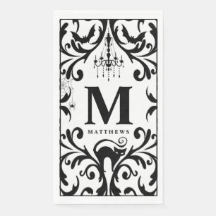 Damask Glam Monogram Halloween Servet