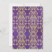 Damask Gold et Royal Purple Invitation Mariage (Dos)