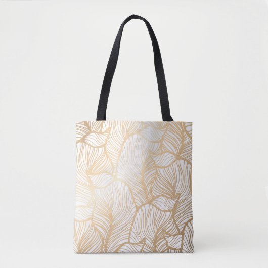 Damask Gold Floral Pattern Draagtas (Voorkant)
