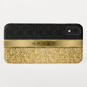 Damask & Gold Glitter Case-Mate iPhone Case (Achterkant (horizontaal))