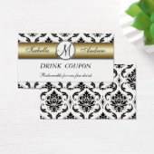 Damask Gold Mariage Boire gratuitement Coupon Card (Bureau)
