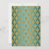Damask Gold op Blauwgroen Kaart (Achterkant)