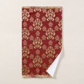 Damask Gold Red Elegant Moderne Plutôt (Serviette à main)