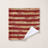 Damask Gold Red Elegant Moderne Plutôt (Gant de toilette)