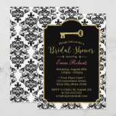  Damask Gold Skeleton Key Vrijgezellenfeest Kaart (Voorkant / Achterkant)