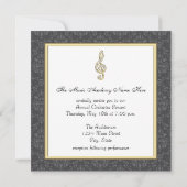 Damask Gold Treble Clef Considérant Invitations (Dos)