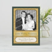 Damask Golden (50e) Jubileum Party Kaart (Staand voorkant)