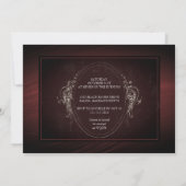 Damask Gotische Halloween Invitation Kaart (Achterkant)