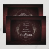 Damask Gotische Halloween Invitation Kaart (Voorkant / Achterkant)