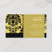 Damask/gouden toon+zwart visitekaartje (Achterkant)