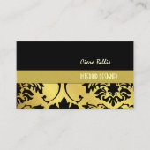 Damask/gouden toon+zwart visitekaartje (Voorkant)