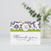 Damask Green & Lapis Purple Mariage Merci (Debout devant)