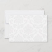 Damask Green Mariage Carte de remerciements (Dos)