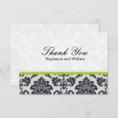 Damask Green Wedding Hartelijk dank Bedankkaart (Voorkant / Achterkant)