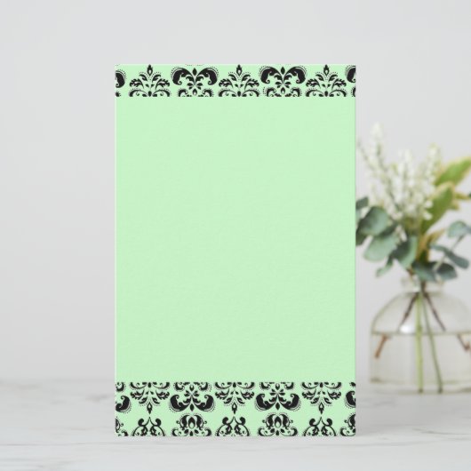 DAMASK,groen Briefpapier (Staand voorkant)