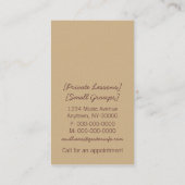 Damask Guitar Music Carte de visite, Bleu (Dos)