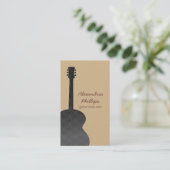 Damask Guitar Music Carte de visite, Gris (Debout devant)