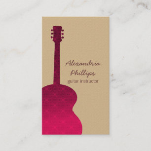 Damask Guitar Music Visitekaartje, Roze Visitekaartje