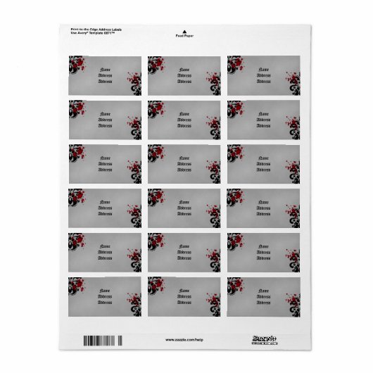 Damask Halloween bruiloft Etiket (Full Sheet)