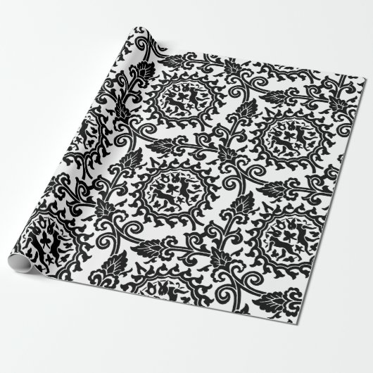 Damask Hare Pattern Cadeaupapier (Uitgerold)