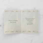 Damask Heart Silver Gold Wedding Dank u Bedankkaart (Binnen)