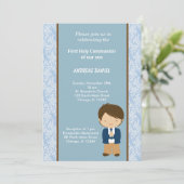 Damask Heilige Communie Kaart (Staand voorkant)