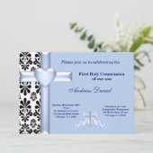 Damask Heilige Communie Kaart (Staand voorkant)