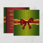 Damask Holiday-uitnodigingen Kaart (Voorkant / Achterkant)