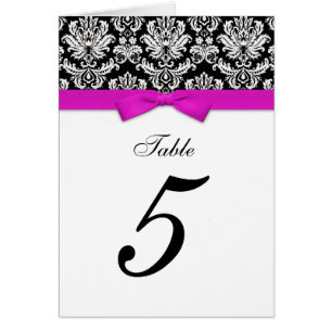 Damask Hot rose Bow Table Numéro de siège