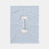 Damask in Blue met Dog Bone Fleece Deken (Voorkant)