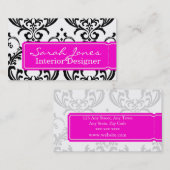 Damask Interior Design Visitekaartje Hot Pink (Voorkant / Achterkant)