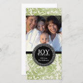 Damask "JOY TO THE WORLD" Carte photo de vacances (Devant / Derrière)