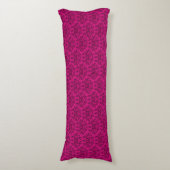 Damask "Kangaroo Paws" rose foncé long coussin (Devant (Vertical))