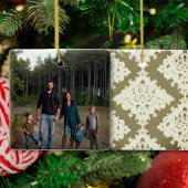 Damask-kerstfamilie Foto Ornament