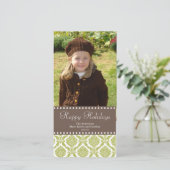 Damask Kerstkaart (Staand voorkant)