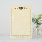 damask kerstmenu briefpapier (Staand voorkant)