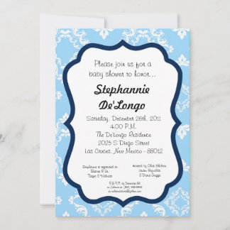 Damask Lace Fancy Elegant Baby Shower Invitations Kaart