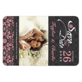 Damask  Lace sparen de Datum Magnet van de Foto Magneet (Horizontaal)
