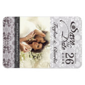 Damask  Lace sparen de Datum Magnet van de Foto Magneet (Horizontaal)