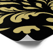 Damask Leafy Baroque Pattern Black & Golds Poster (Hoek)