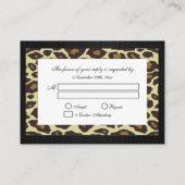 Damask Leopard Monogramme Mariage Cartes RSVP (Dos)