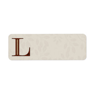 Damask Letter L - Red Etiket