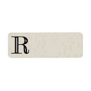 Damask Letter R - Black Etiket