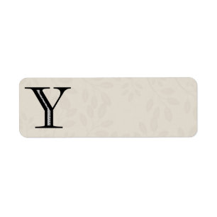 Damask Letter Y - zwart Etiket