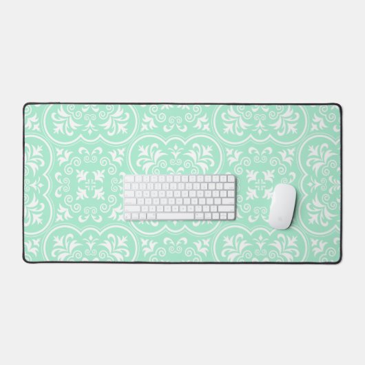 Damask Light Mint Green Designer couleur (Clavier et souris)
