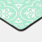 Damask Light Mint Green Designer Gekleurd Bureaumat (Hoek)