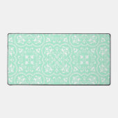 Damask Light Mint Green Designer Gekleurd Bureaumat (Voorkant)